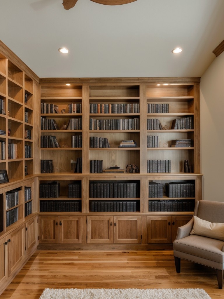 Utilizing built-in bookshelves or wall-mounted storage units to showcase your favorite books or decorative items.