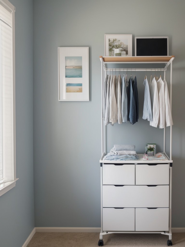 Utilizing a folding ironing board or a wall-mounted ironing station to save space and maintain a neat and organized bedroom.
