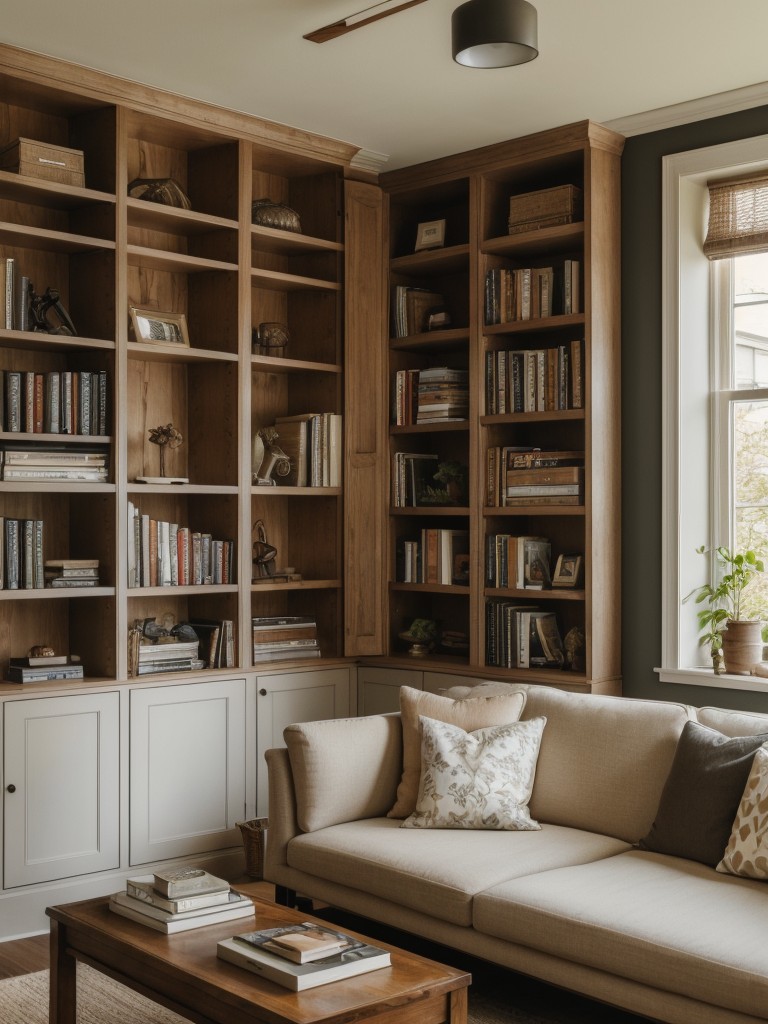 A collection of engaging and entertaining books to create a cozy reading nook or to provide inspiration for the apartment's design.