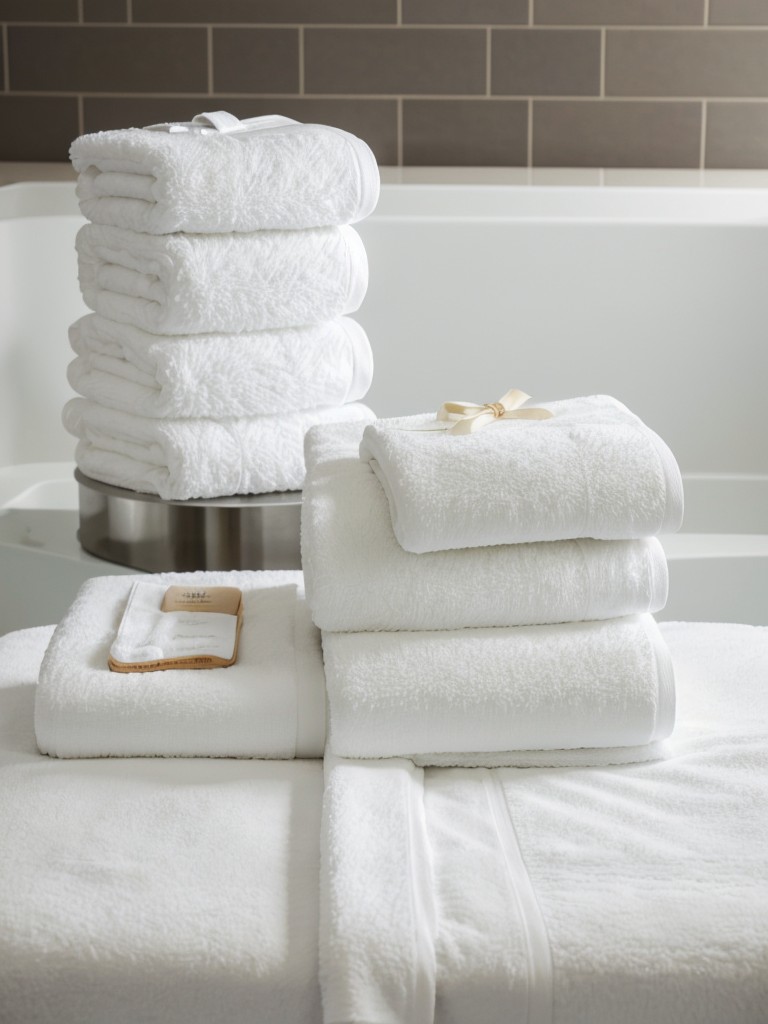 High-quality bedding and luxurious bath essentials, like plush towels and a spa-quality showerhead, for a relaxing and indulgent experience.