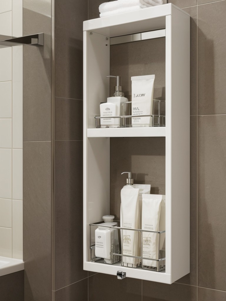 Stylish and functional bathroom accessories, like a wall-mounted mirror with built-in storage or a luxurious shower caddy, to elevate the daily routine.