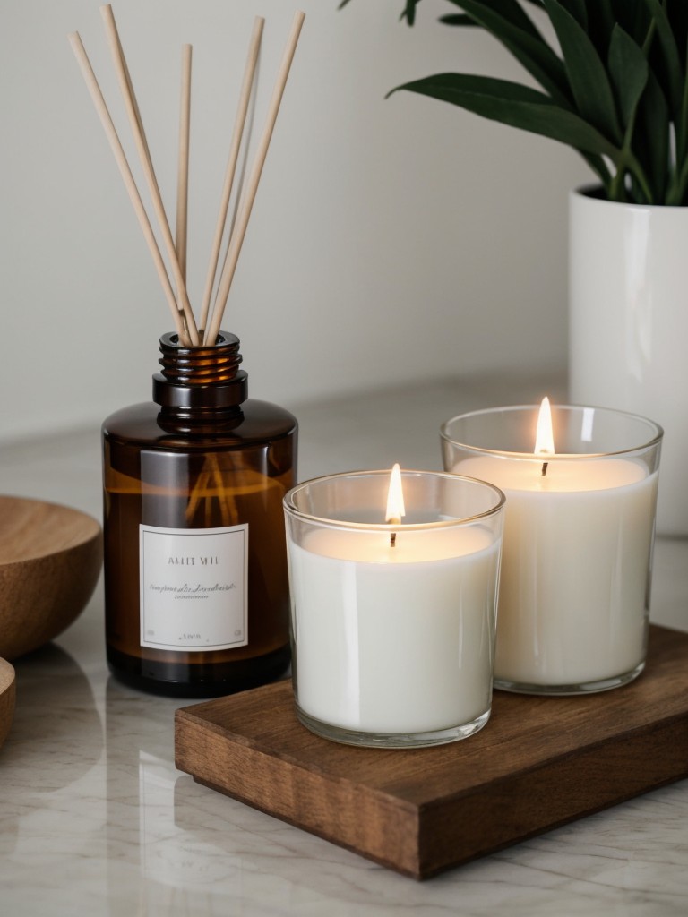 Beautiful scented candles or essential oil diffusers to create a calming and soothing atmosphere.