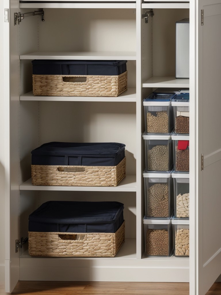 Space-saving organizers and storage solutions for maximizing their apartment's storage capabilities.