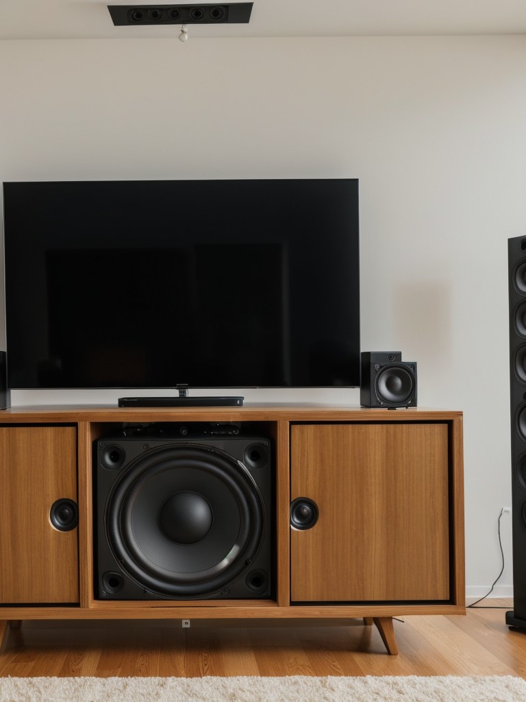 A high-quality sound system to enhance the audio experience in the new apartment, perfect for music lovers and movie enthusiasts.