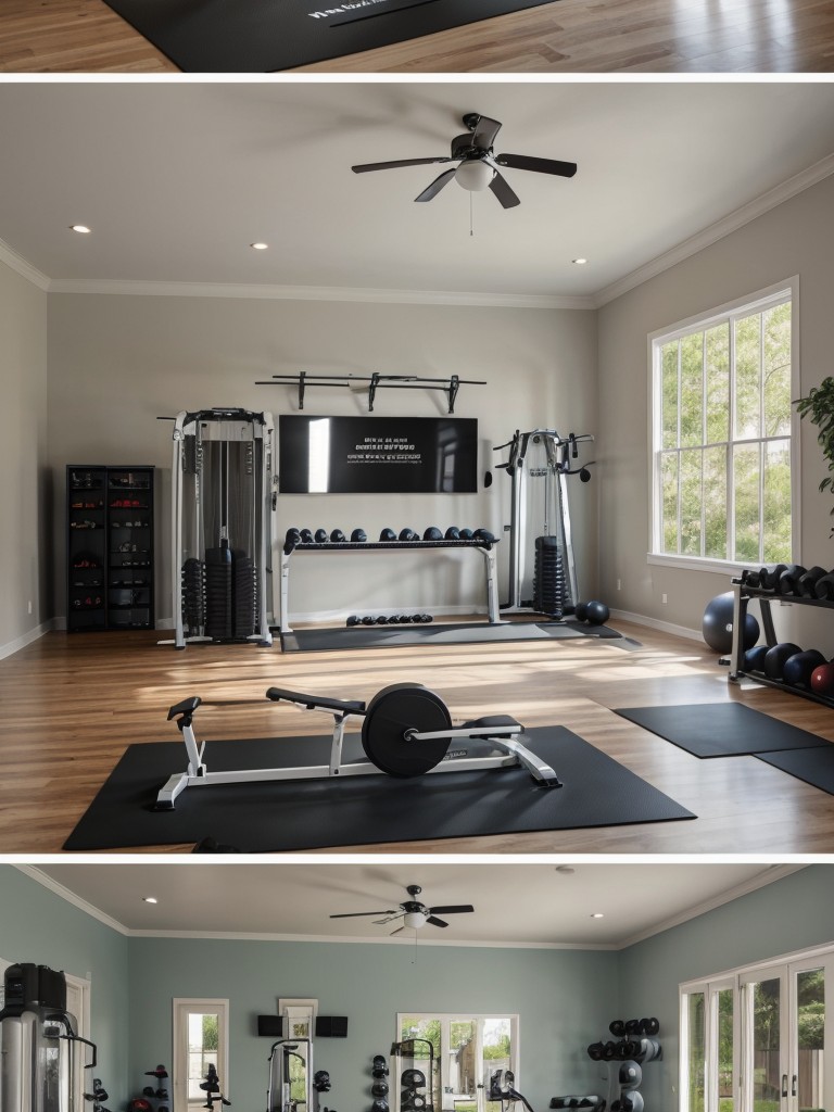 A home gym starter kit with fitness equipment, workout mat, and motivational workout posters for those who prioritize health and wellness.