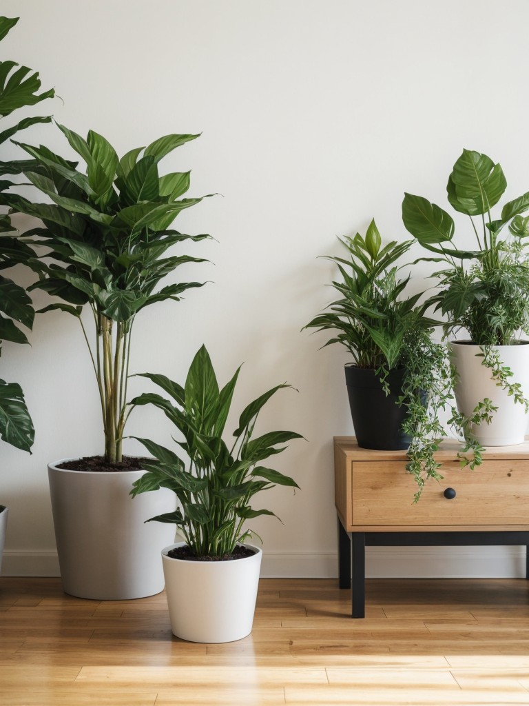 A set of beautiful houseplants and stylish planters to bring life and greenery into the new apartment.