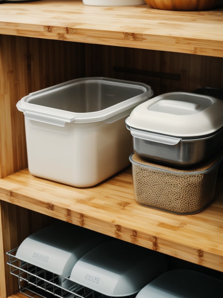 A set of eco-friendly kitchen essentials, such as reusable food storage containers, bamboo utensils, and silicone baking mats.