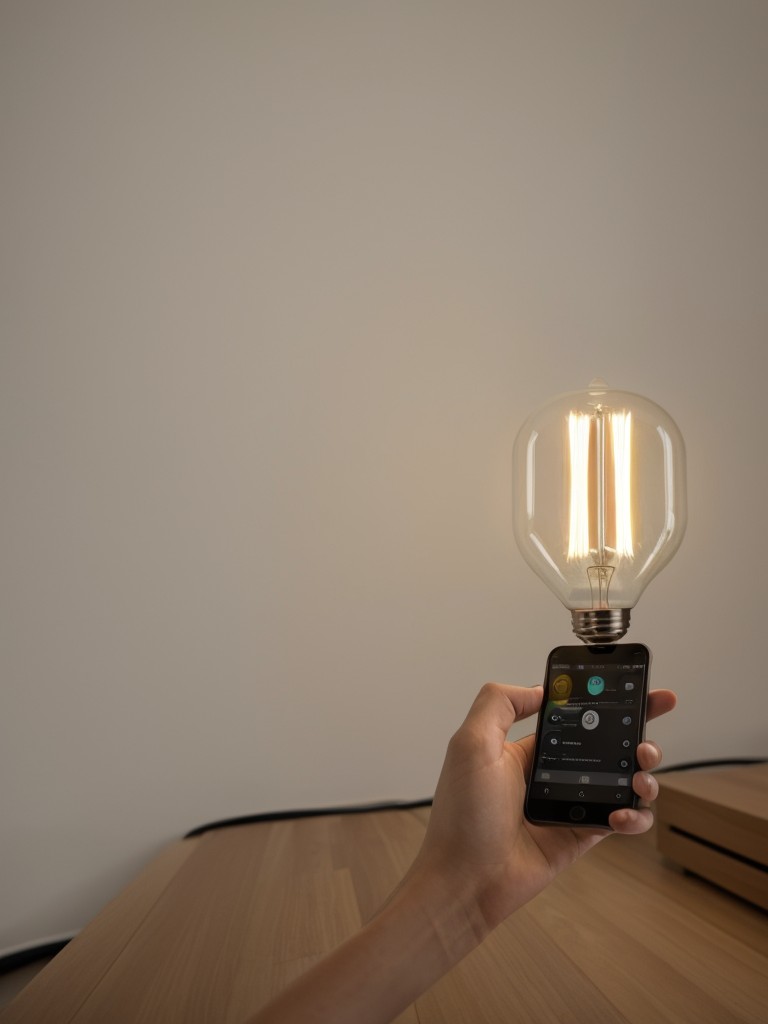 A set of smart light bulbs that can be controlled via a smartphone app, allowing personalized lighting options and energy-saving features in the new apartment.