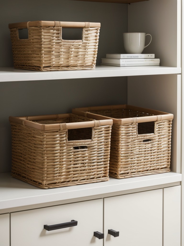 Stylish and functional storage solutions, such as wall-mounted shelves, collapsible storage baskets, and stackable organizers.