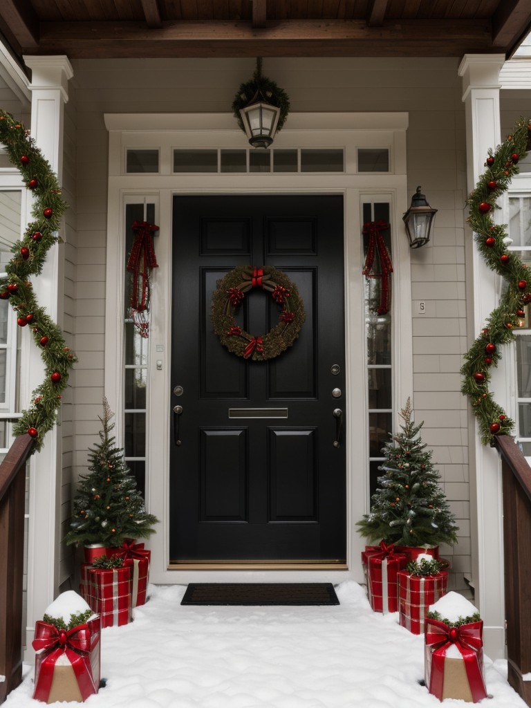 Hang a festive wreath on your front door to welcome guests and infuse your apartment with the spirit of the season.