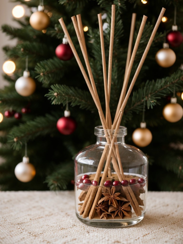 Incorporate holiday-scented air fresheners or diffusers to fill your apartment with the delightful aromas of cinnamon, pine, or cranberry.