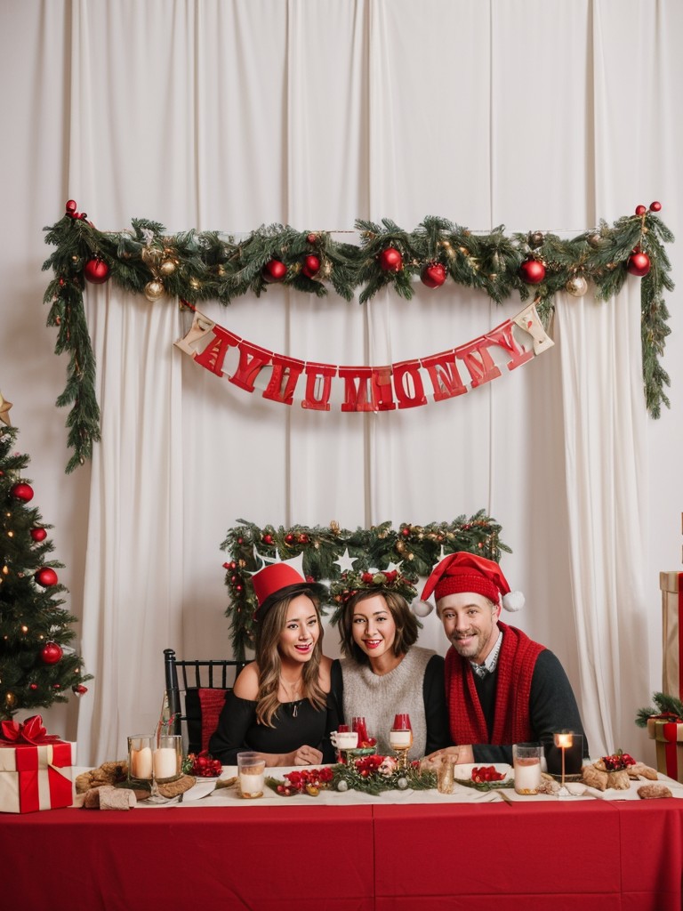 Set up a DIY photo booth with holiday-themed props and backdrops, ensuring memorable moments with friends and family during gatherings.