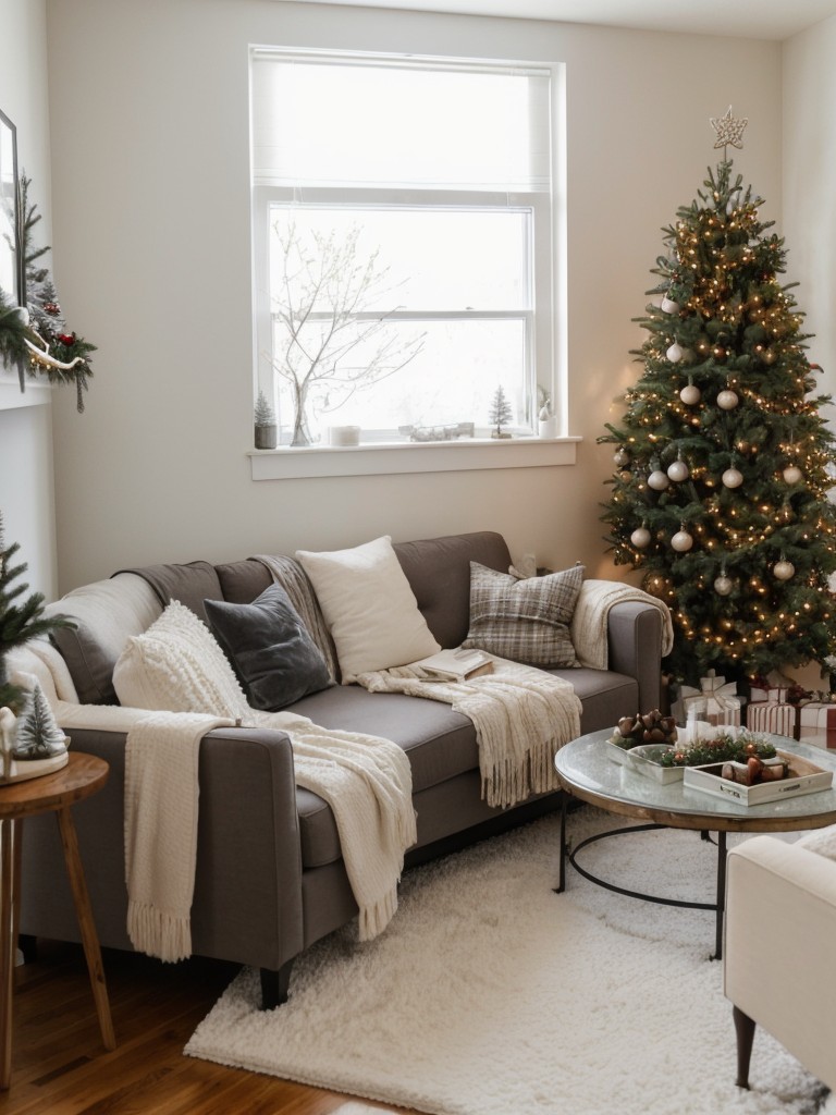 Transform your small apartment into a winter wonderland with Christmas decorating ideas that emphasize minimalism, natural elements, and utilizing every nook and cranny for festive displays.