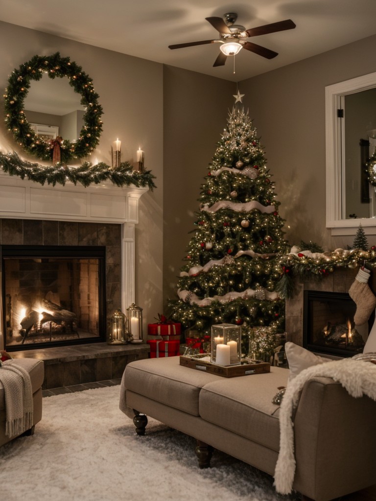 Create a winter wonderland with festive decorations, twinkling lights, and a cozy fireplace for residents to gather around.