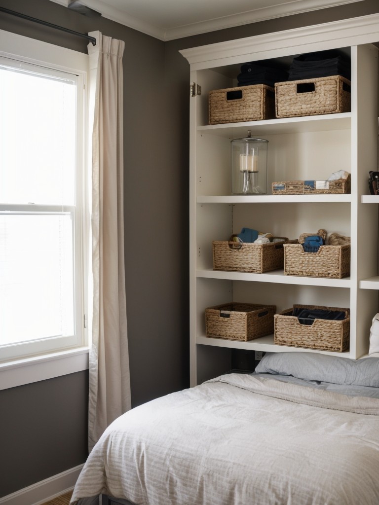 Incorporate smart storage solutions, such as under-bed storage or wall-mounted shelves, to keep belongings organized without overcrowding the space.