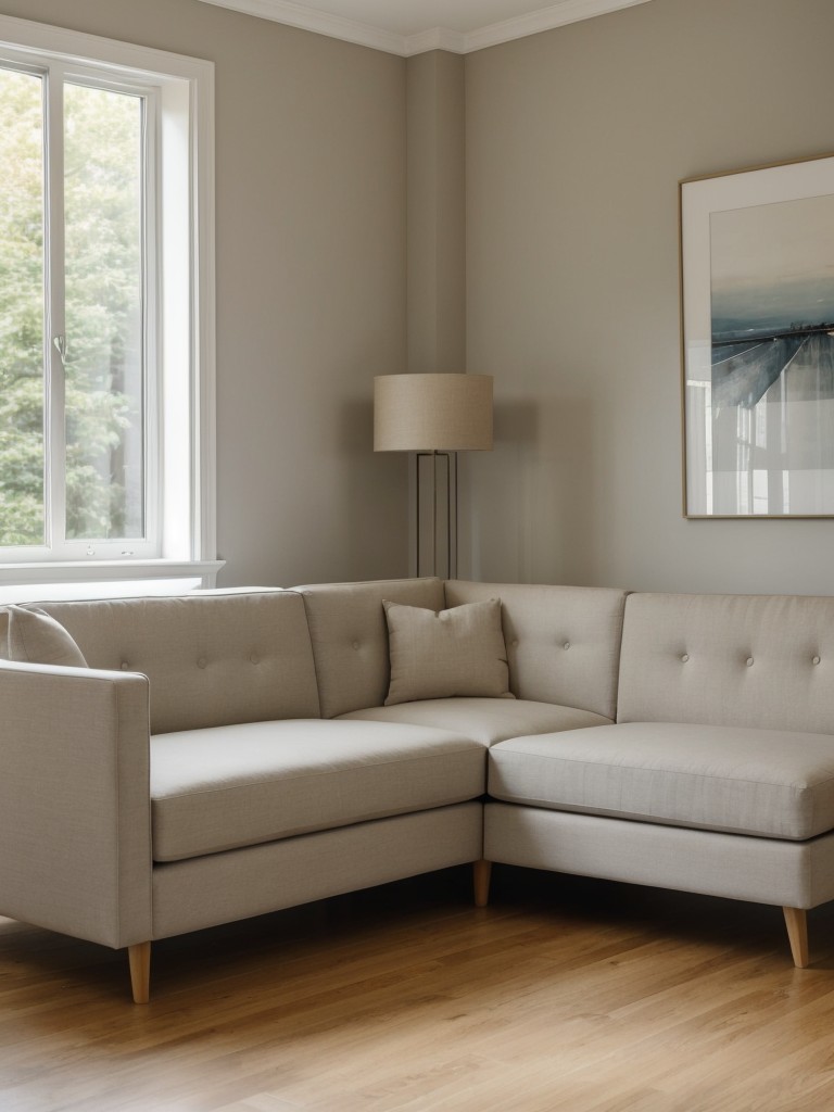 Opt for furniture with exposed legs, as this will create a sense of openness and make the room feel less cramped.
