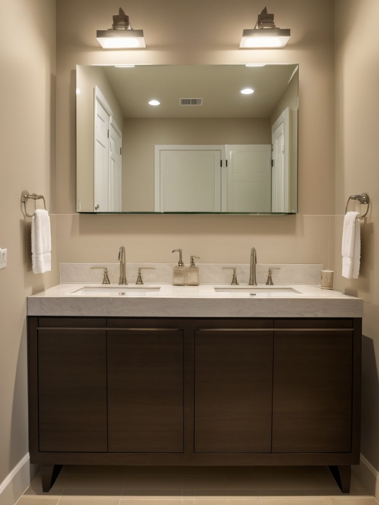 Add a touch of sophistication to bathrooms with vanity lights or backlit mirrors to create a spa-like atmosphere.