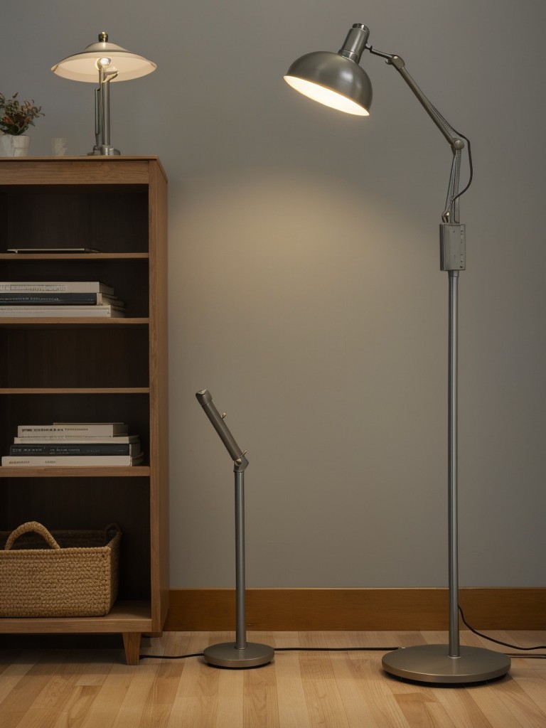 Consider utilizing floor lamps with adjustable arms to provide task lighting for reading nooks or workspaces.