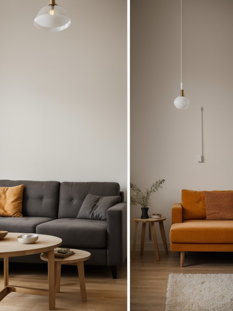 Experiment with different bulb shapes and colors to create different moods and atmospheres throughout the apartment.