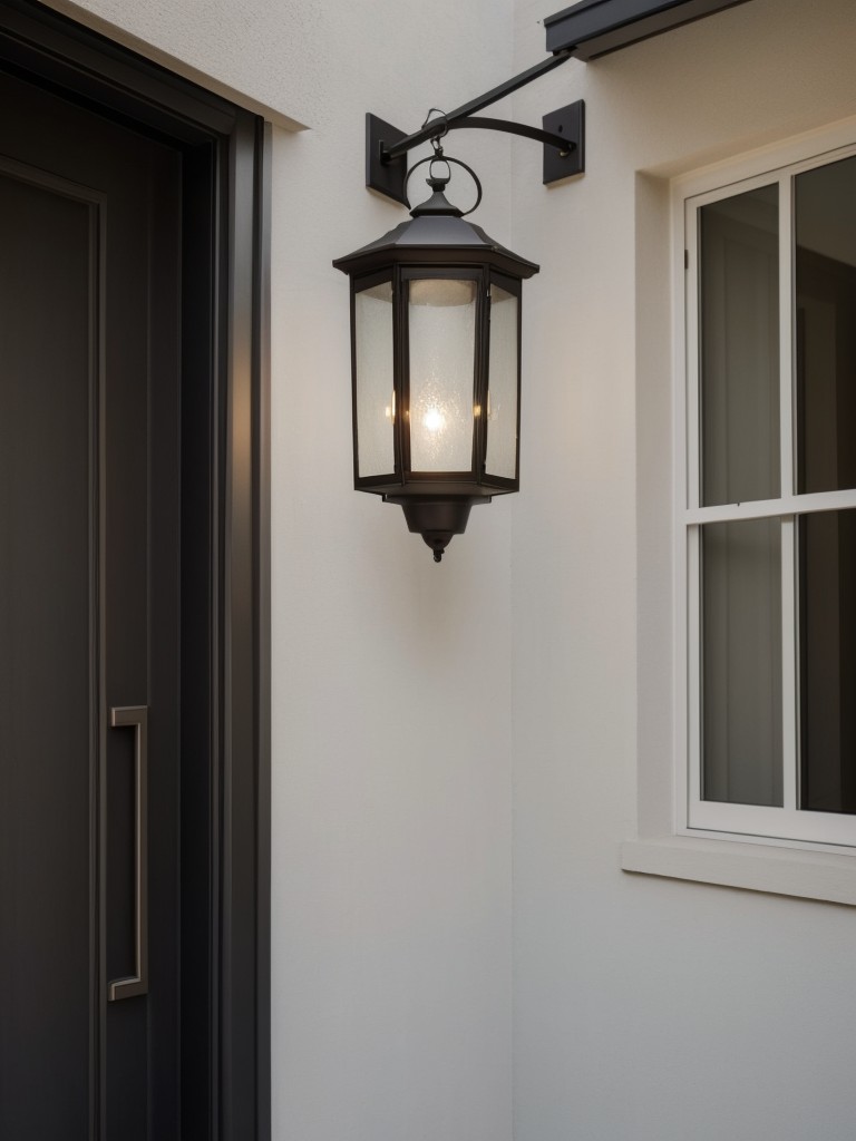 Install outdoor wall sconces or lanterns to enhance the exterior facade of the apartment and provide a welcoming entrance.