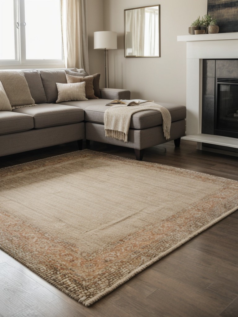 Add depth and texture to a small living room by incorporating layered rugs, textured fabrics, and different materials.