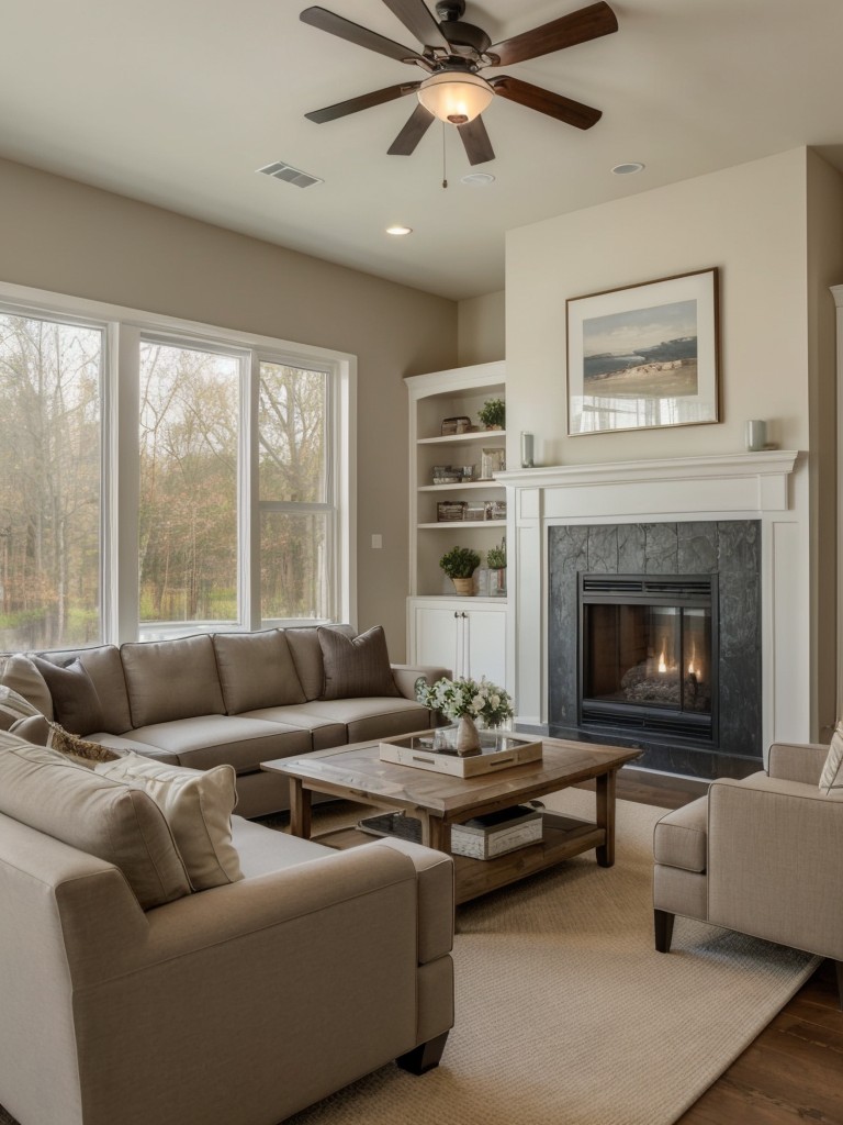 Arrange furniture in a way that encourages conversation and socialization, such as creating a cozy seating arrangement around a coffee table or fireplace.