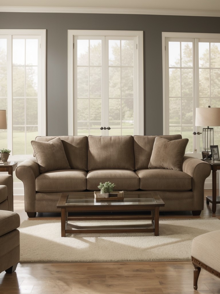 Choose furniture with soft, plush upholstery and deep seating for added comfort and relaxation.
