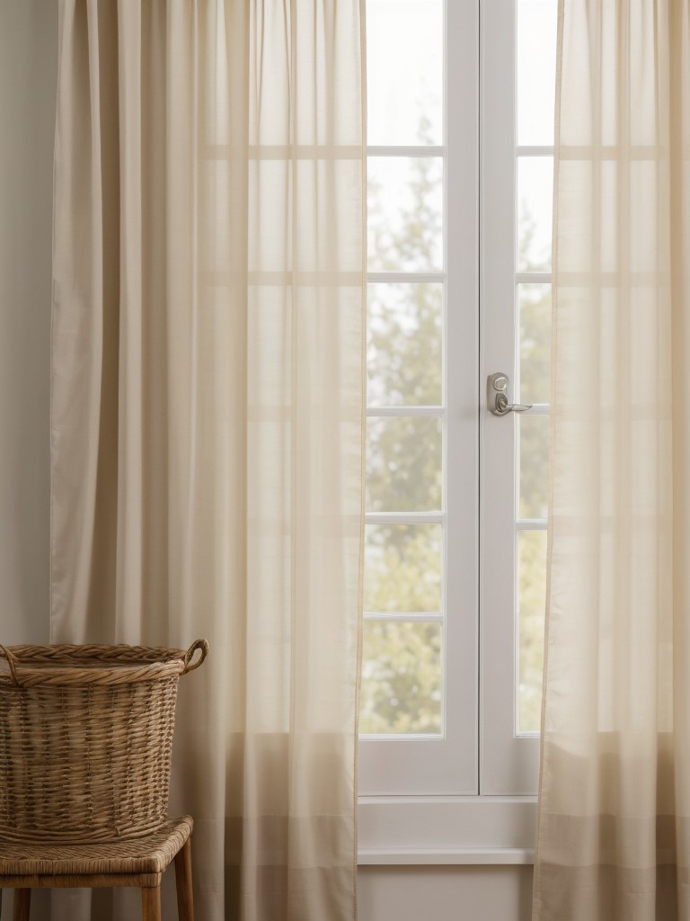 Hang curtains or drapes made from soft, flowing fabrics to create an instant feeling of warmth and comfort.