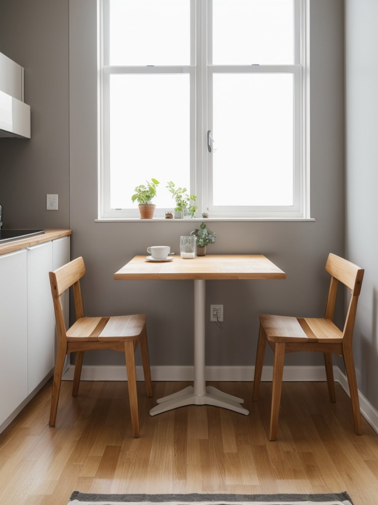 Small apartment dining area ideas, including space-saving table and chair options.