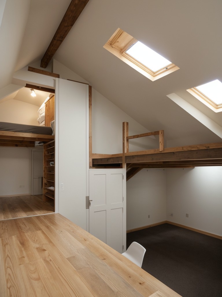 Consider adding a loft or mezzanine level to maximize usable space in a small attic apartment.