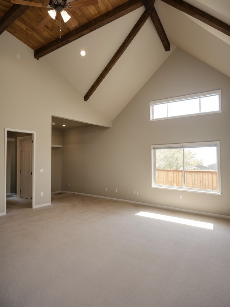 Embrace the sloped ceilings by painting them a lighter shade than the walls, helping to create a seamless visual flow.