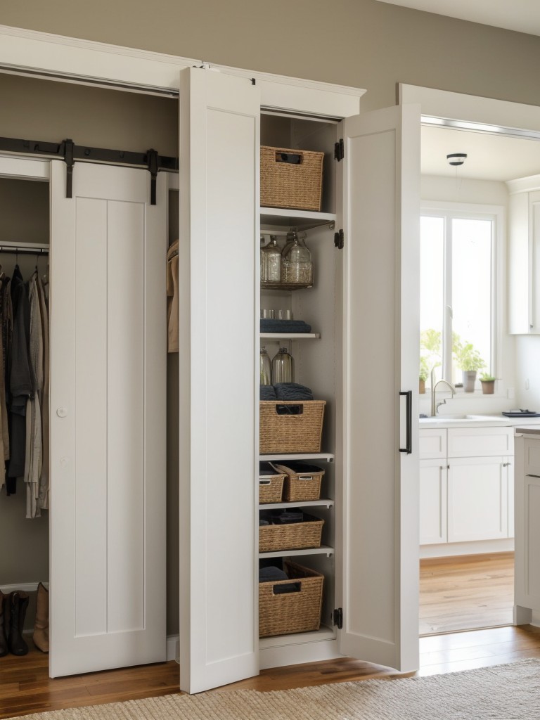 Utilize the back of doors for additional storage by hanging over-the-door organizers or hooks.