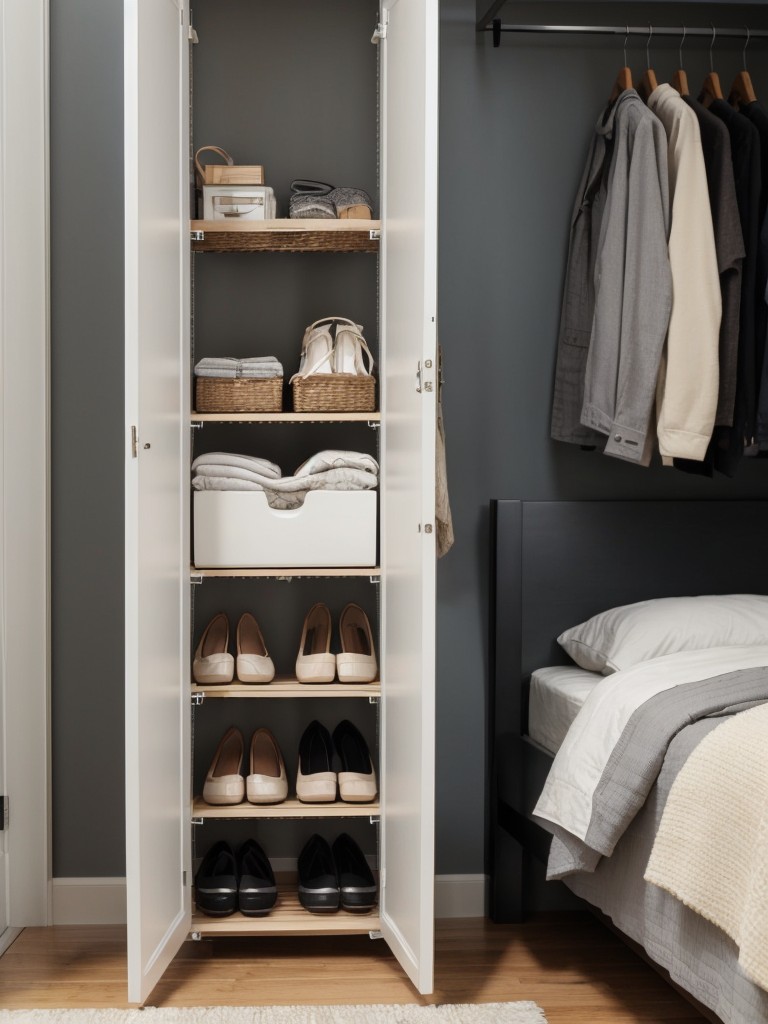 Implement clever storage solutions, like under-bed organizers or hanging shoe racks.