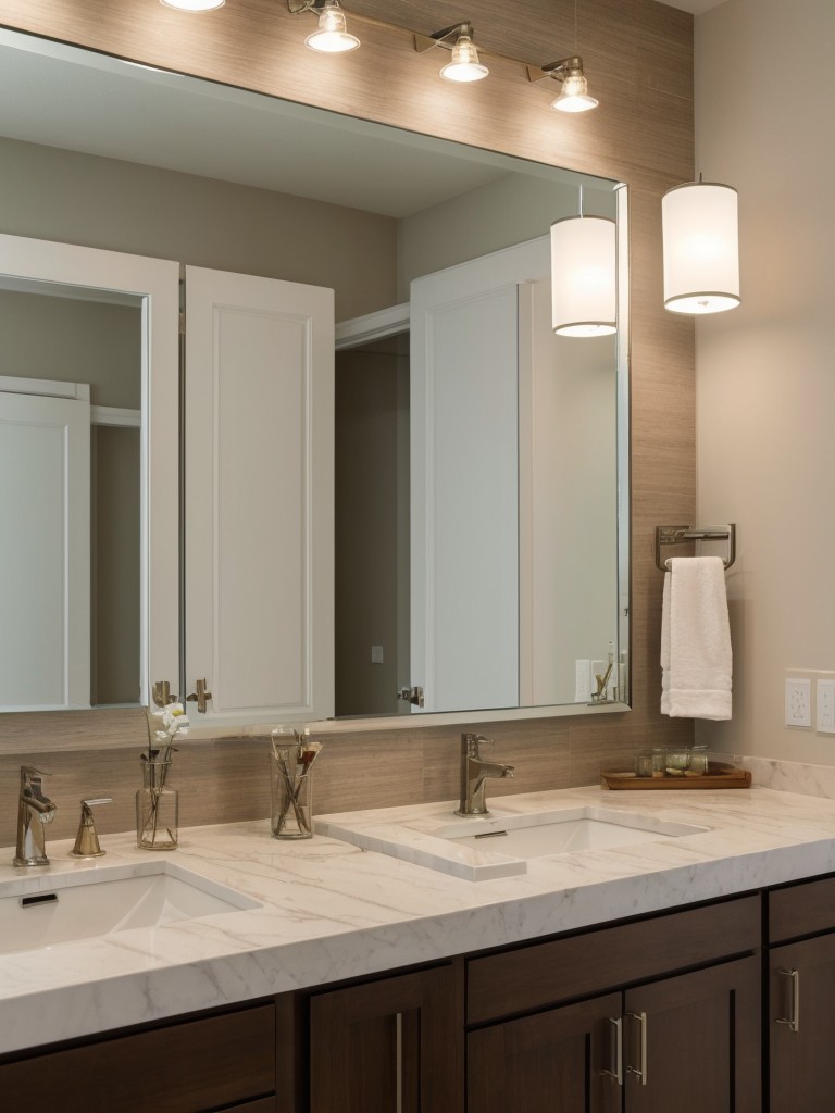 Use decorative mirrors strategically to reflect natural light and create an illusion of spaciousness.