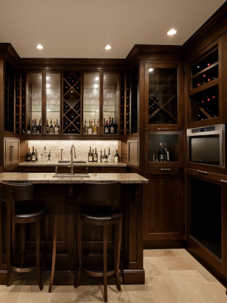 Add a touch of luxury to your apartment with a small bar or mini wine cellar, perfect for entertaining or treating yourself to a nightcap.