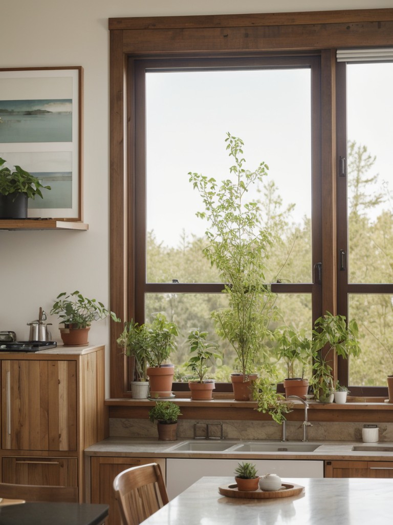 Incorporate natural elements such as plants, natural materials, and large windows to bring a breath of fresh air into your apartment.