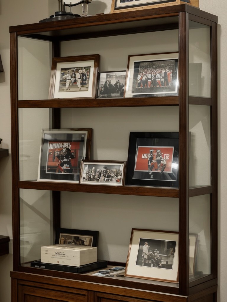 Showcase your collections or hobbies through open shelving or display cases, whether it's vinyl records, sports memorabilia, or vintage cameras.