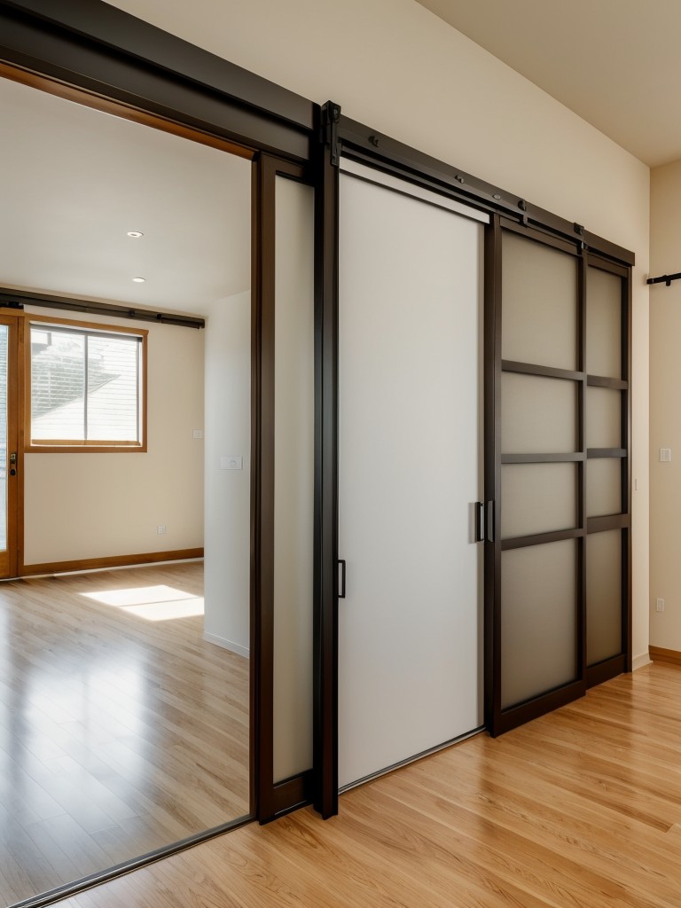 Utilize sliding doors or room dividers to create privacy and separate areas when needed, without compromising the open concept feel of the duplex.