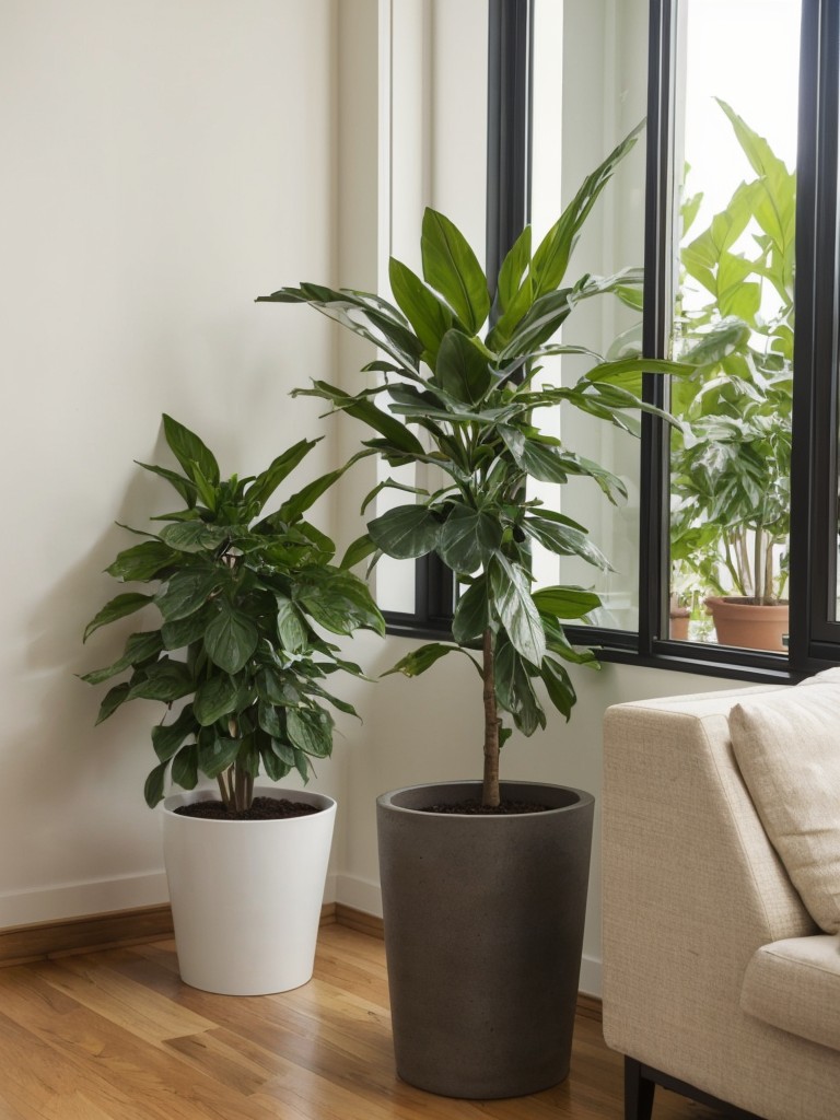 Incorporate natural elements into your apartment design, such as potted plants and sustainable materials.