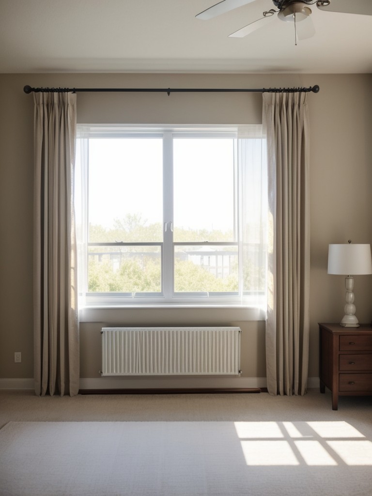 Incorporate natural light in your apartment by removing heavy curtains or using sheer window treatments.