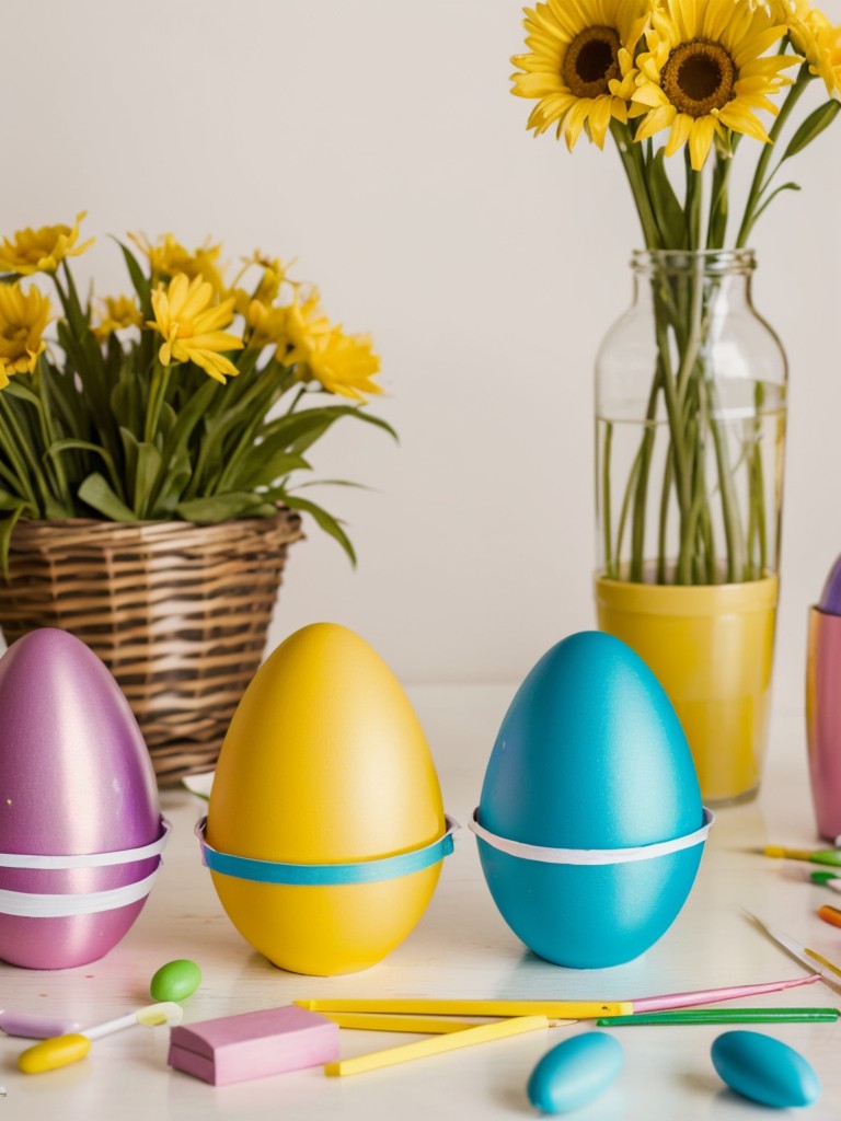 Arrange Easter-themed arts and crafts activities for children in the community, providing materials for them to create their own Easter baskets or decorate eggs.