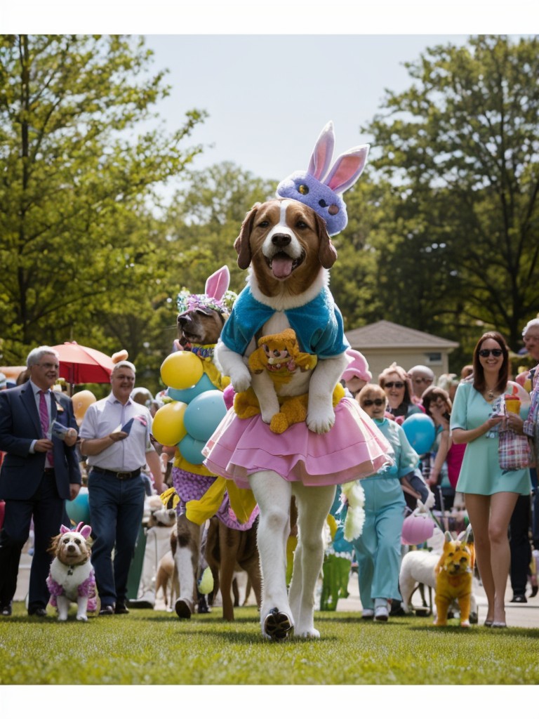 Organize an Easter pet parade, encouraging residents to dress up their furry friends in adorable costumes and awarding prizes for the best-dressed pets.