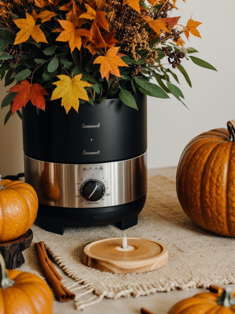 Don't forget about the scents of fall! Use essential oil diffusers or simmer pots with fall-inspired blends like cinnamon and cloves.