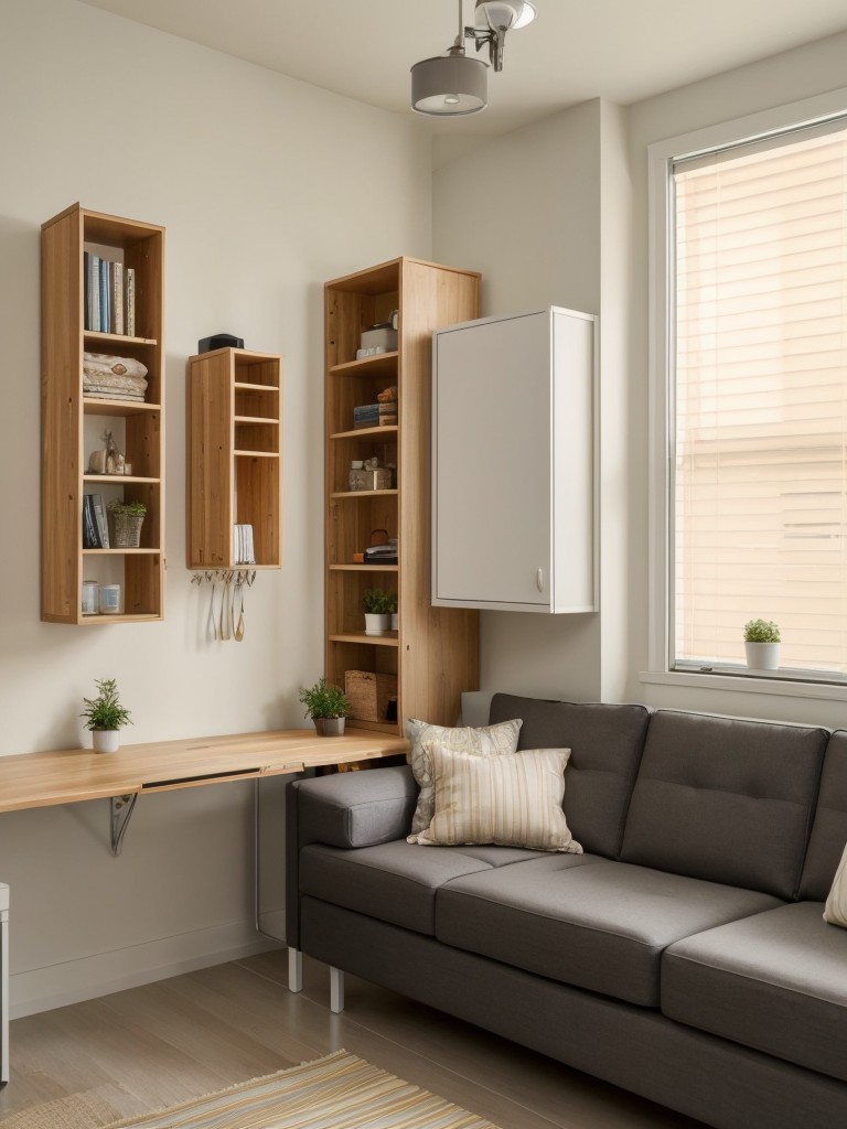 Utilize space-saving solutions like foldable furniture and hanging storage to maximize your small apartment's functionality.