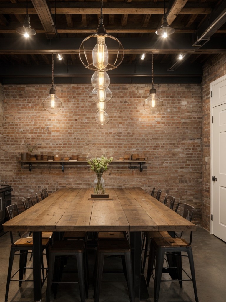 Embrace the raw and rugged charm of an industrial style by incorporating exposed brick walls, metal accents, and Edison bulb lighting.