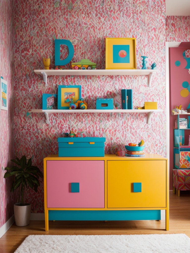 Incorporate bold colors, patterned wallpapers, and interactive furniture to create an imaginative and playful environment for your child.