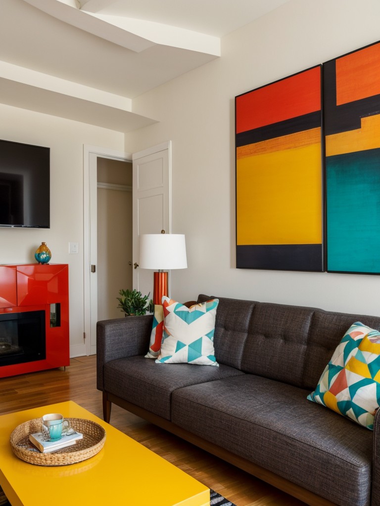 Infuse your apartment with bold colors, patterns, and statement pieces to create a lively and dynamic living space.