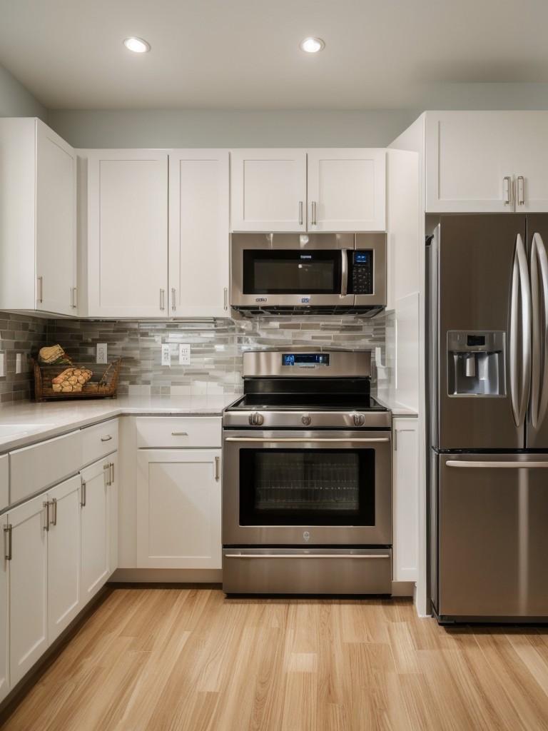 Install energy-efficient appliances, such as a convection oven and a dishwasher, to create a modern and eco-friendly kitchen space.