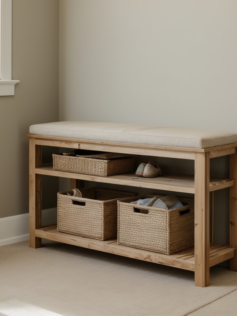 Consider a multitasking piece of furniture, like a storage bench or a hall tree with hooks, to maximize functionality.