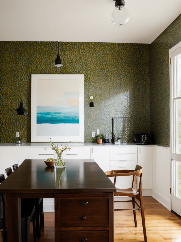 Experiment with bold wallpaper or a vibrant paint color to make a bold first impression.